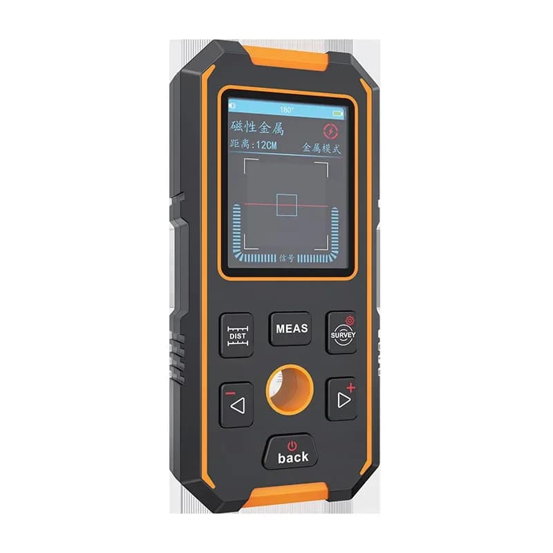 Reinforced metal positioning scanner for pipelines in walls with ranging function