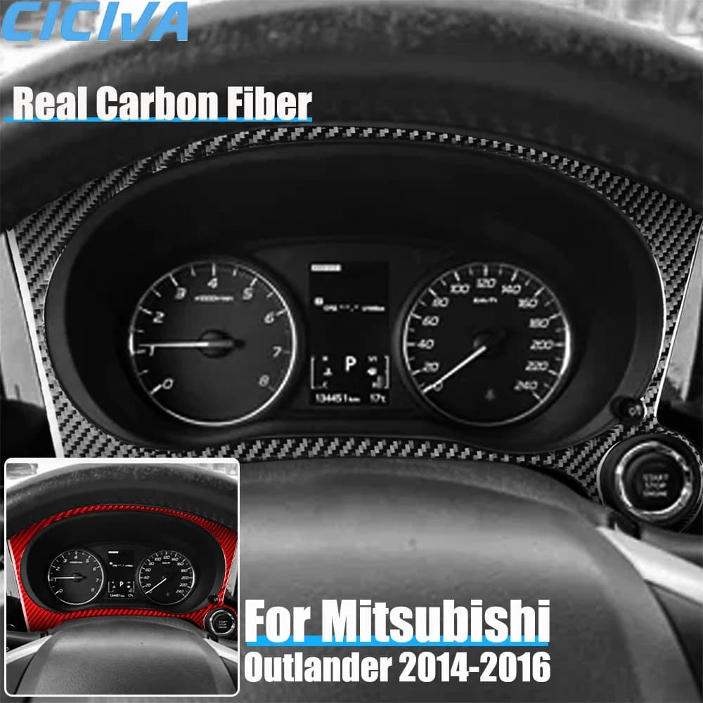 Real Carbon Fiber Car Accessories Dashboard Speedometer Decorative Cover Soft Sticker For Mitsubishi Outlander 2014 2015 2016