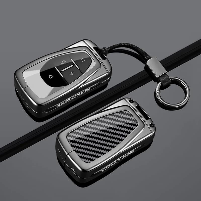 Suitable Zinc Alloy Carbon Fiber Car Key Case Cover for VinFast VF E34/VF8/VF9 Protective Shell Holder Keychina Accessorise