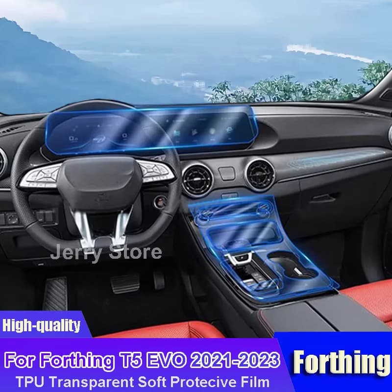 For Forthing T5 EVO 2021-2023 Car Interior Protective Film TPU Dashboard Center Console Navigation Screen Cover Anti Scratch
