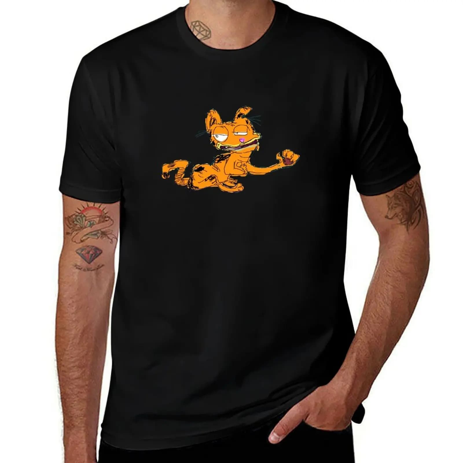 Garfielf T-Shirt Anti-Fade Casual Tee Shirt T-Shirt