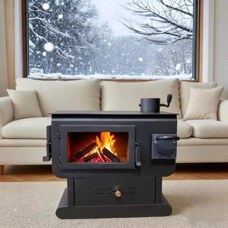 Dual Fuel Indoor Heater Stove (Wood/Coal) - Efficient Heating for Winter
