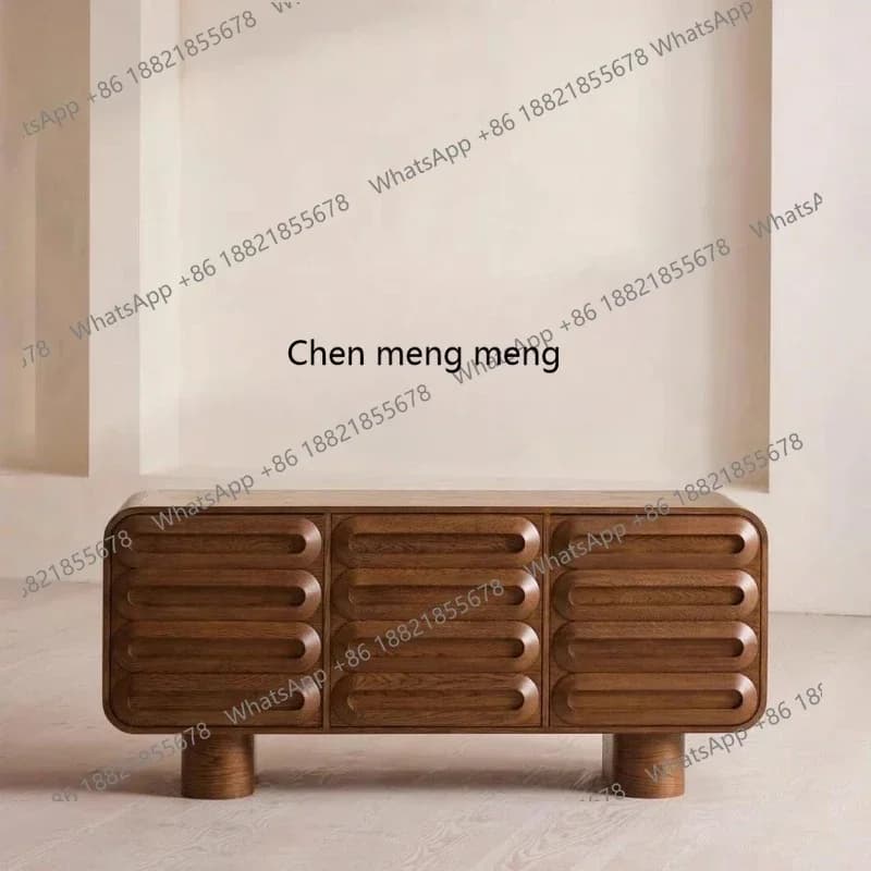 X Medieval style, solid wood dining side cabinet, living room storage against the wall, retro style porch side cabinet