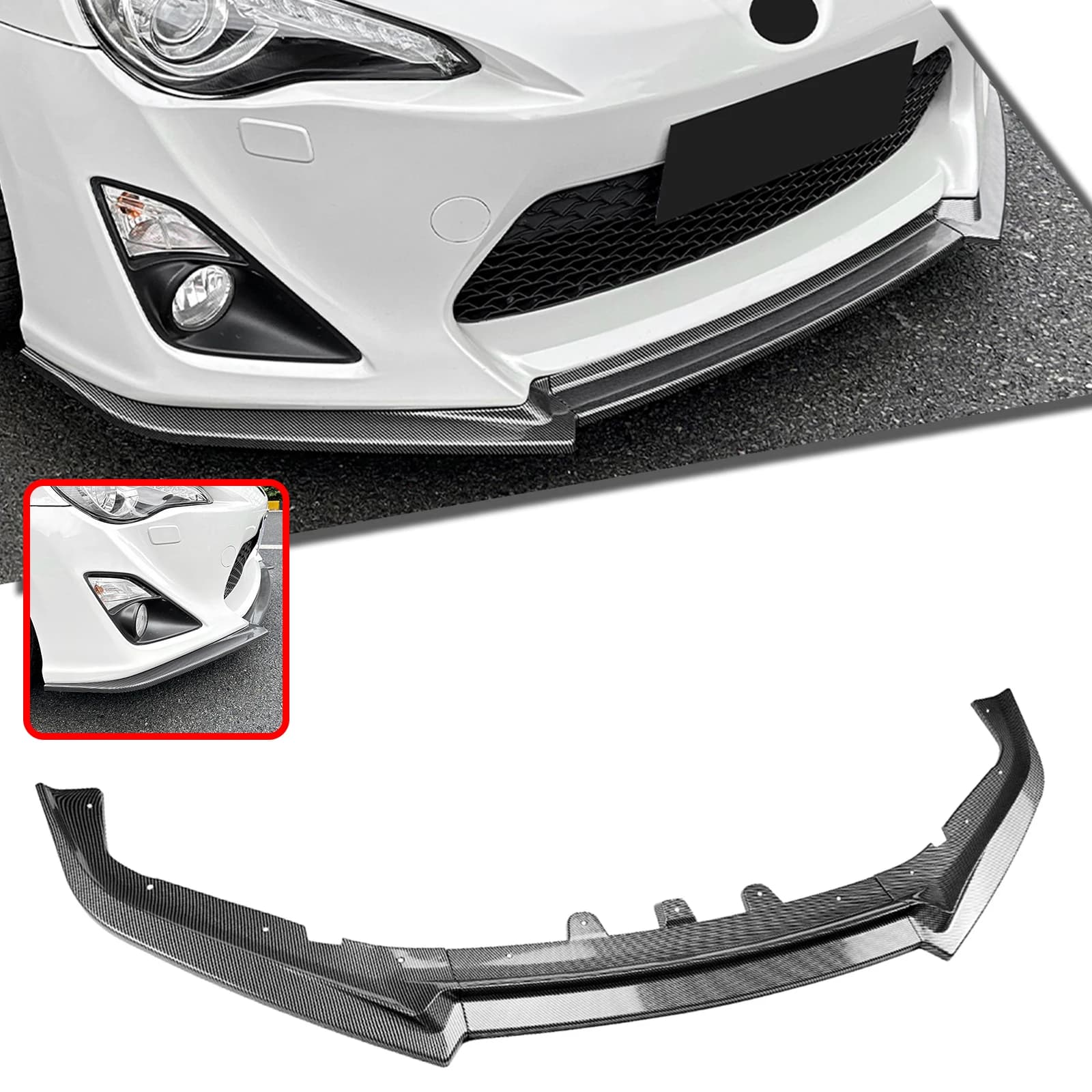 Front Bumper Spoiler Lip For Toyota GT 86 GT86 FT86 Scion FR-S 2012-2016 Coupe 2-Door Car Lower Splitter Air Dam Protector Blade