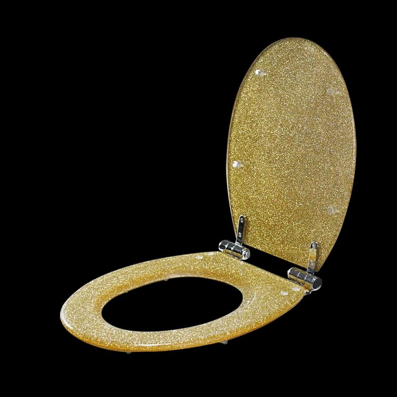 Universal Thickened Toilet Seat Seat for Household Use, Drain Vintage Toilet Seat, Resin Slow Lowering Fixing Screw Accessory