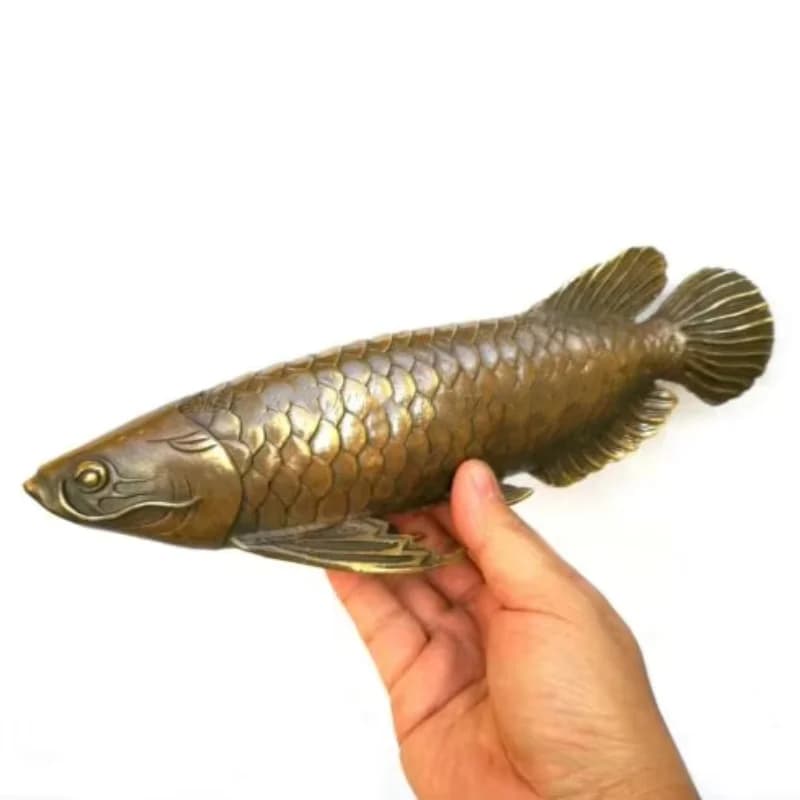 China Collectible Antiques excellent Asian Oriental Old Bronze fish Statue Home auspicious desktop decoration