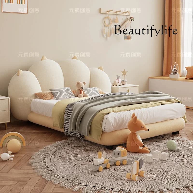 BJ Princess Reading Bed Comfortable Fashionable Designer Simple Bed Double Minimalist American Wedding Wood Cama Casal Furniture