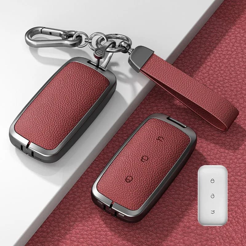 For Geely Galaxy L7 Keycase 24 L6 MAX 1.5T Plus AIR PRO Galaxy L7max E8 E5 Zinc Alloy+Leather Car Key Case Cover Protector Shell