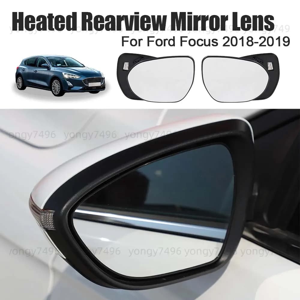 Car Wide Angle Heated Rearview Mirror Lens For Ford Focus 2018-2019 Car Rearview Accessories Replace Mirrored Glass Heated Lens