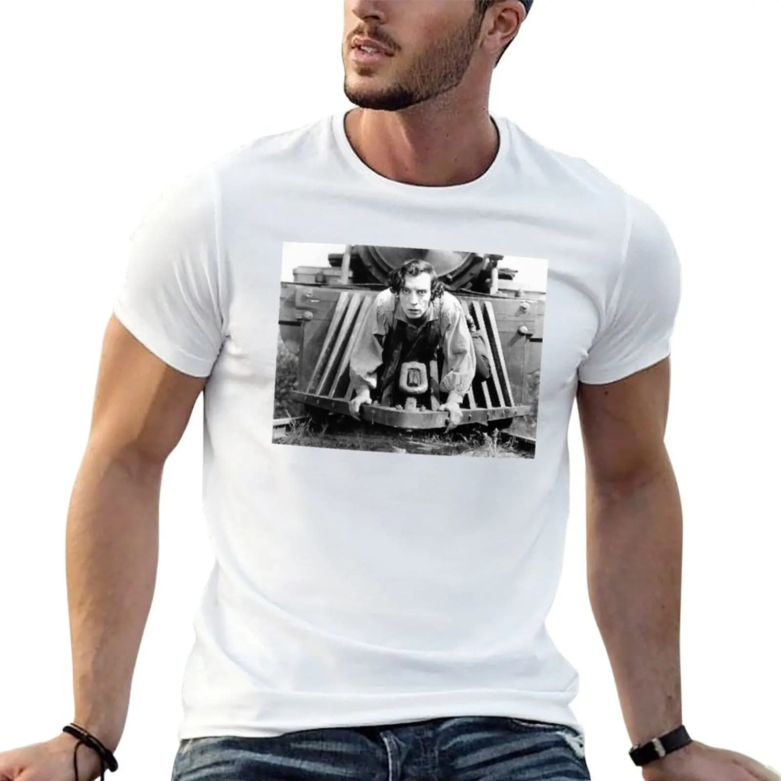 Buster Keaton The General 1926 T-Shirt Blouse plus size tops T-shirts for men cotton