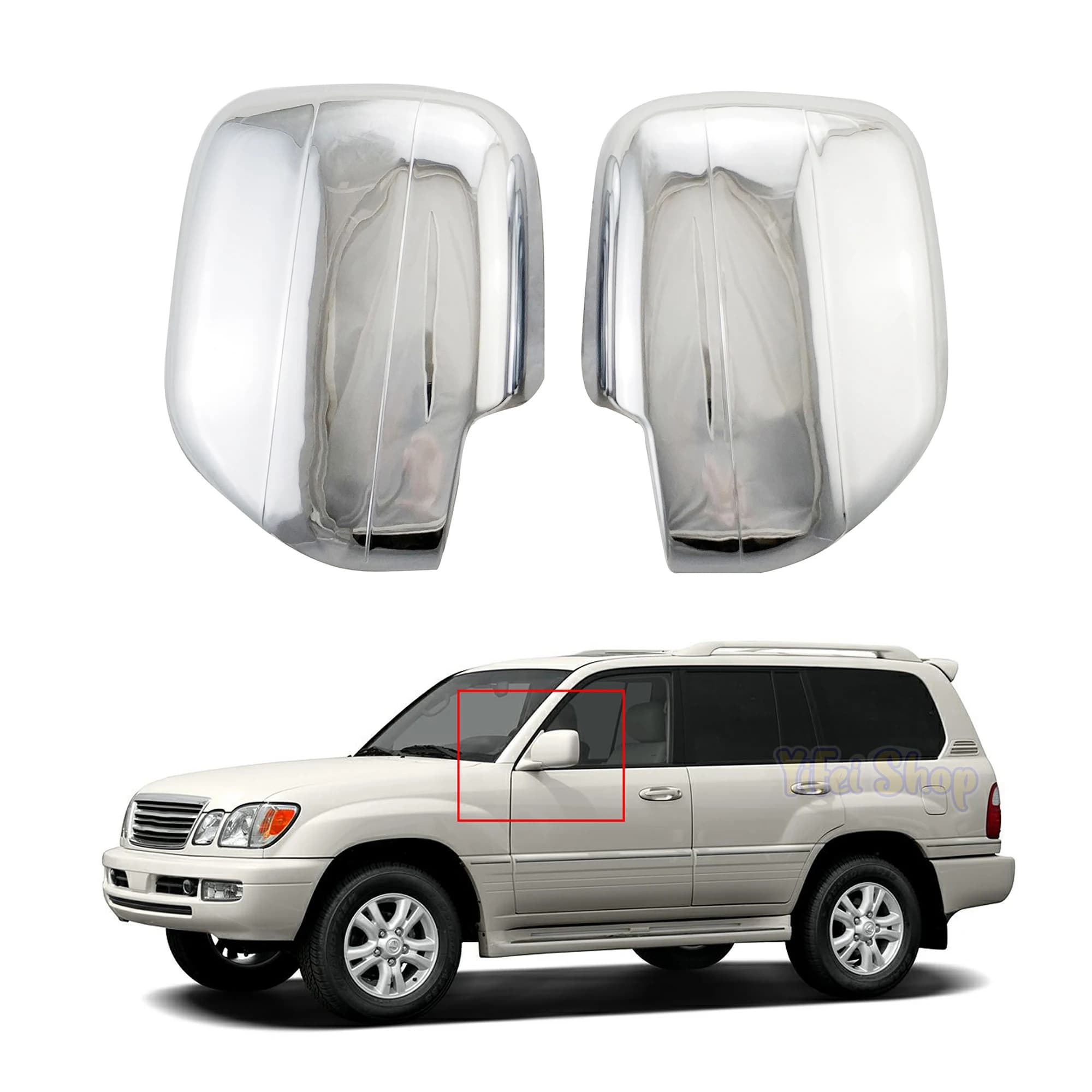 Car Accessories Rearview Plated Chrome Door Mirror Covers Paste Style For Lexus LX470 470 2001 2002 2003 2004 2005 2006 2007