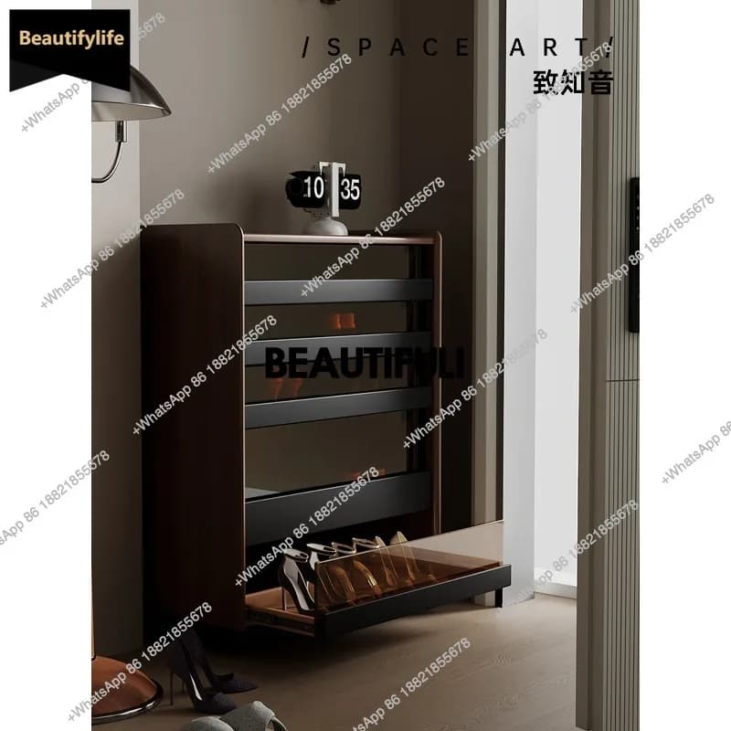 D80 Shoe cabinet storage cabinet integrated against the wall, home doorway, entrance drawer storage