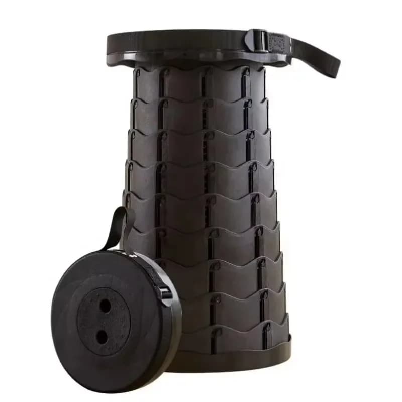 Portable Retractable Lightweight Outdoor Stool Adjustable Folding Chair Camping Fishing Travel Retractable Plastic Camping Stool