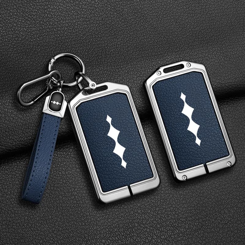 Car Zinc Alloy Leather NFC Card Remote Key Cover Case For BYD Leopard 5 8 3 7 2023-2024 2025 Protector Keychain Auto Accessories