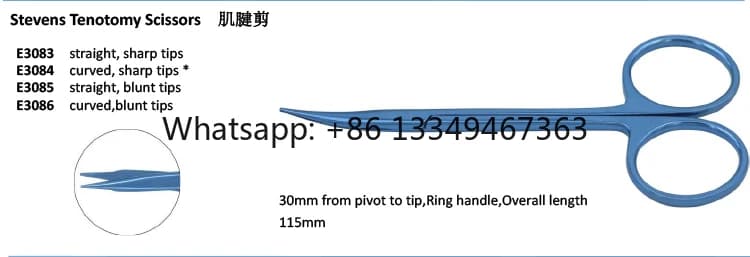 Manufacturer Stevens Tenotomy Scissors,30mm Curved Tip, 115mm Long, Titanium  Eye Instruments Surgical Scissors Fast Shipping