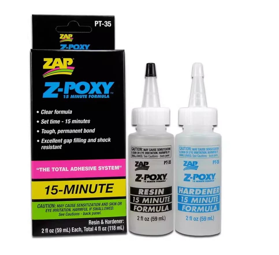 FOR ZAP PT35 37 Transparent Epoxy Resin Sealant Two Part for Model Assembly Aircraft Repair RC Crafts Bonding Durable Formula