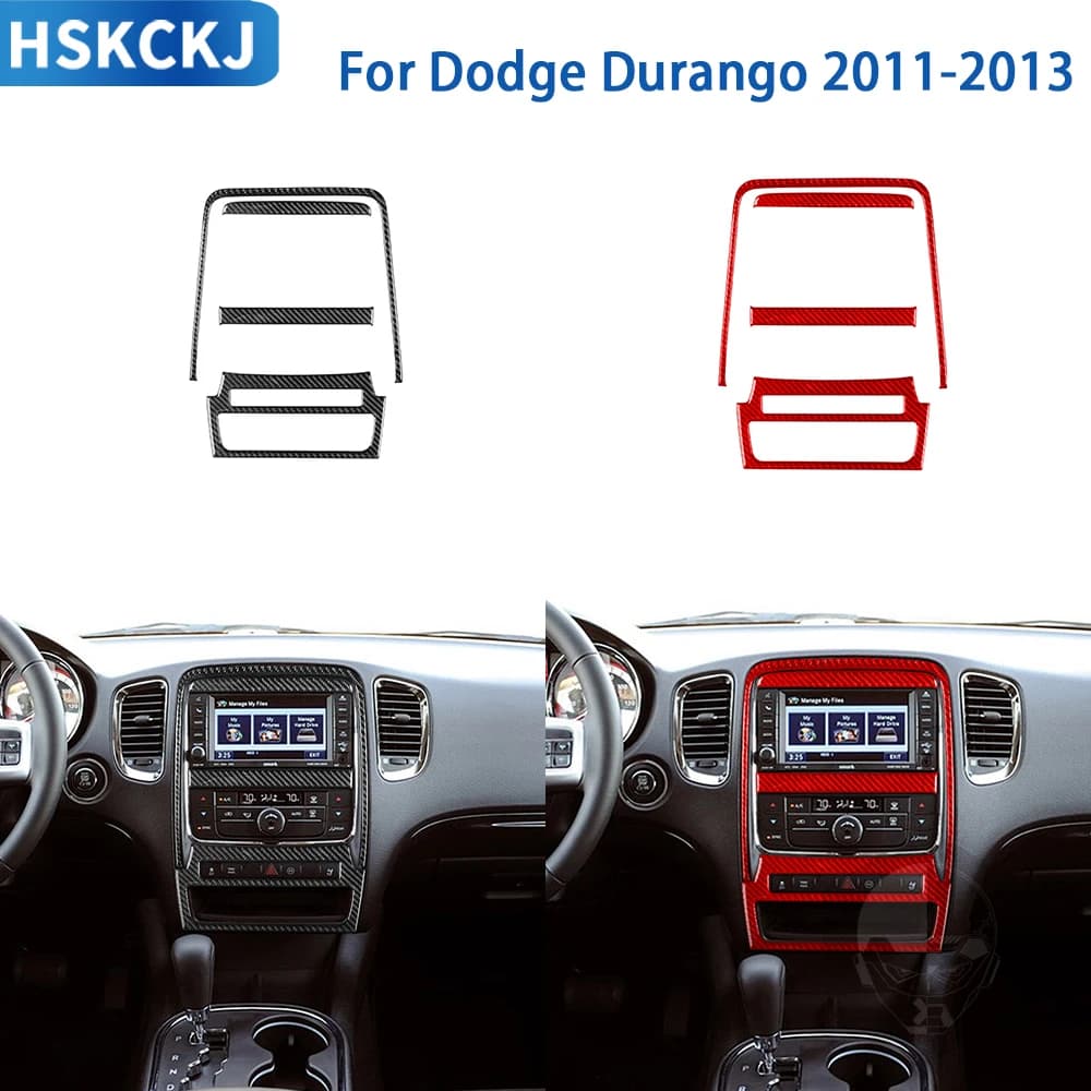 For Dodge Durango 2011 2012 2013 Carbon Fiber Accessories Car Interior Central Control Screen Panel Trim Sticker Decoration