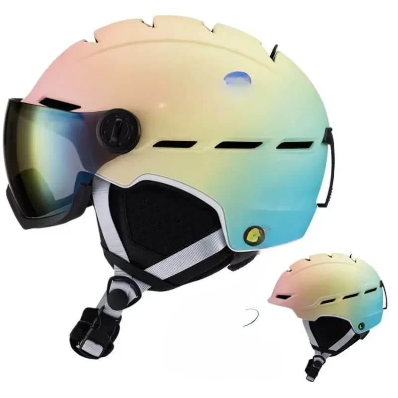 New faded color logo ski helmet high quality winter ski helmet snowboard custom ski helmet