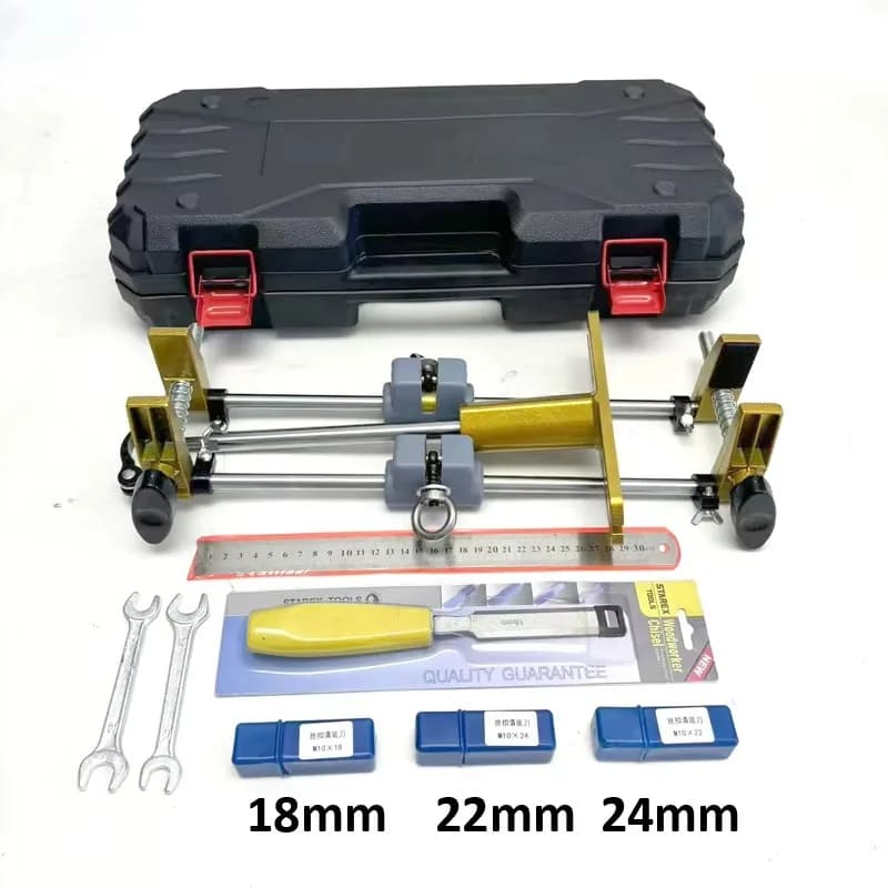 Wooden Door Slotter Set Key Hole Opener for Woodworking Front Side Open      Hole       Quick Release Tools W/5 Pcs Cutter