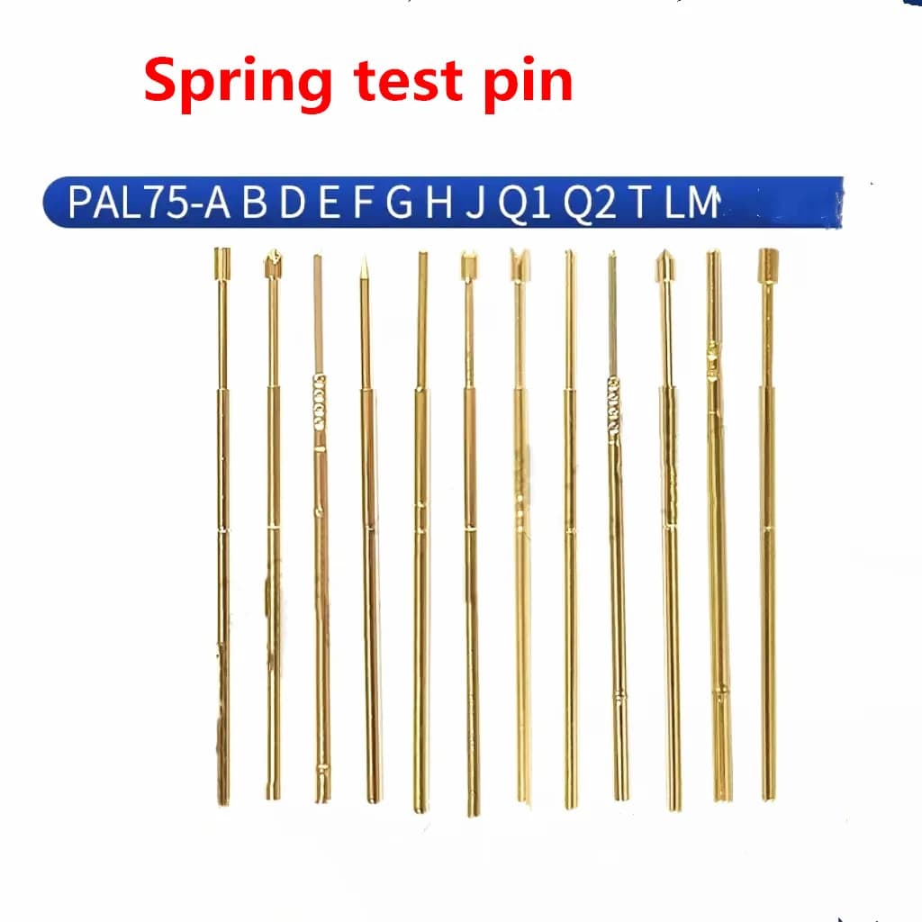 10PCS Gold-plated PAL75/A2/B1/H2/Q1/Q2/E2/T2/G2/F1/LM2 Spring Test Needle Outer Diameter 1.02mm Total Length 33.35mm For Testing