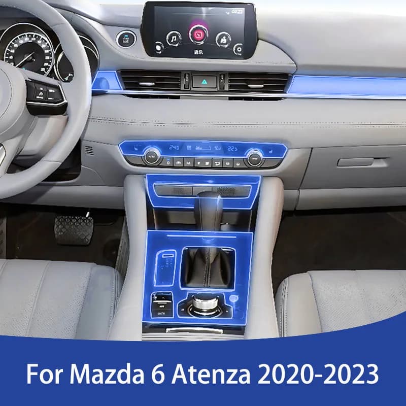 TPU Protection Film for Mazda 6 Atenza 2020-23 Interior Sticker Anti-scratch Center Console Navigation Gear Door Car Accessories
