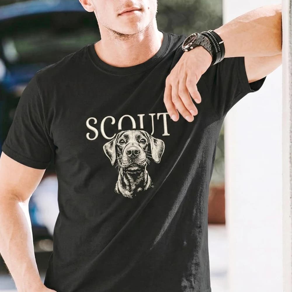 Custom T Shirt With Pet Face Personalized Embroidered Dog Dad Shirt Beagle Dad Shirt Pet Photo Gift Dog Memorial Gift