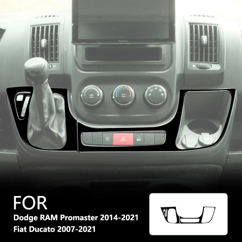 Center Shifter Bezel Brand New ABS Gloss Black Stickers For Dodge RAM Promaster 2014-2021 Fiat Ducato 2007-2021 Car Accessorie