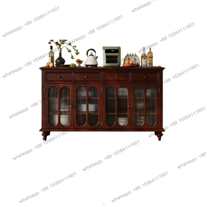 American Retro Solid Wood Sideboard Cabinets Tea Cabinet Wine Cabinet Changhong Glass Side Cabinet