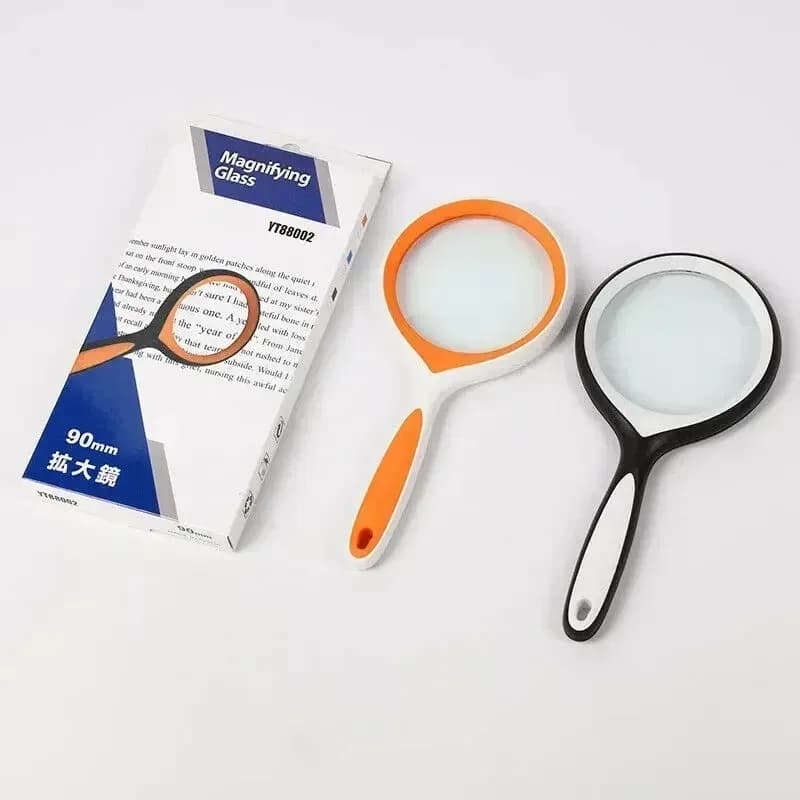 2PCS 3X Magnifying Glass For Kids Seniors Handheld Reading Magnifier 80mm Loupe Lens For Reading Science Nature Exploration