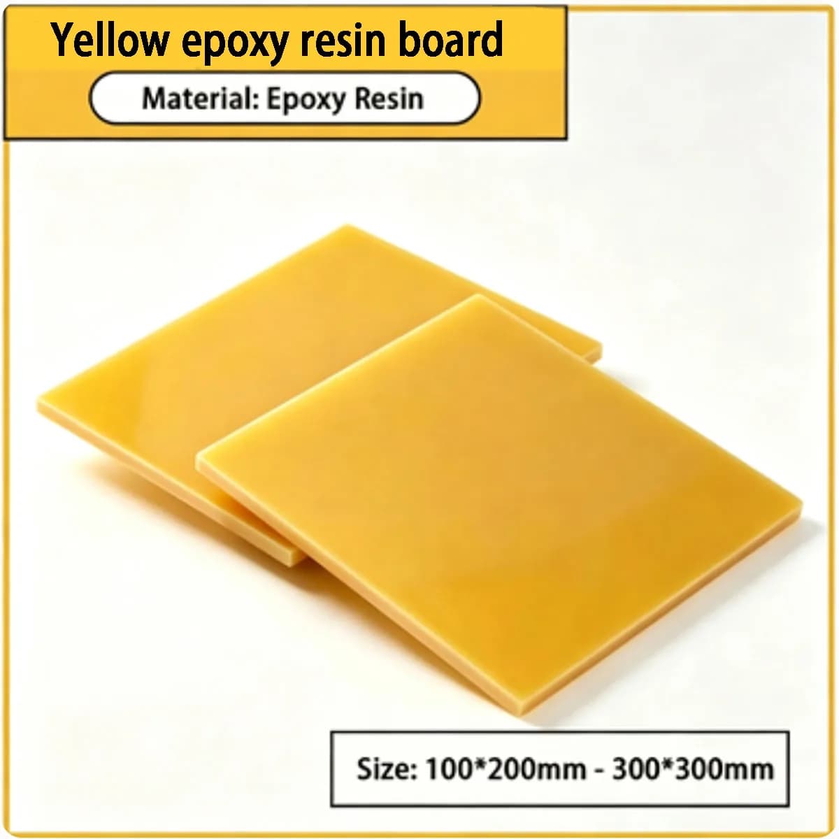 Size 100 * 200mm-300 * 300mm yellow epoxy resin board for electrical insulation, mechanical structural components, etc