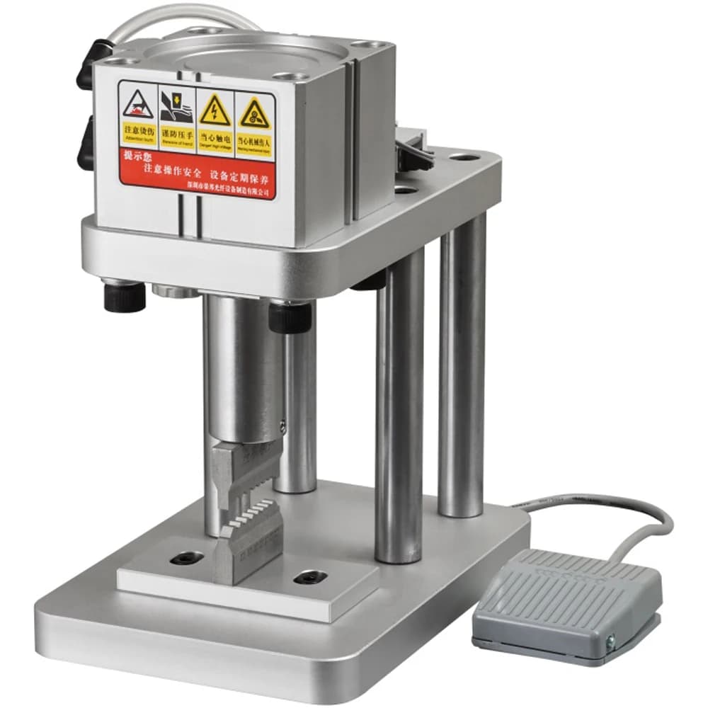 Rongbang Vertical Pneumatic Crimping Machine for FC LC SC Fiber Optic Cable Pigtail Connector Spare Parts Riveting Ring Crimp