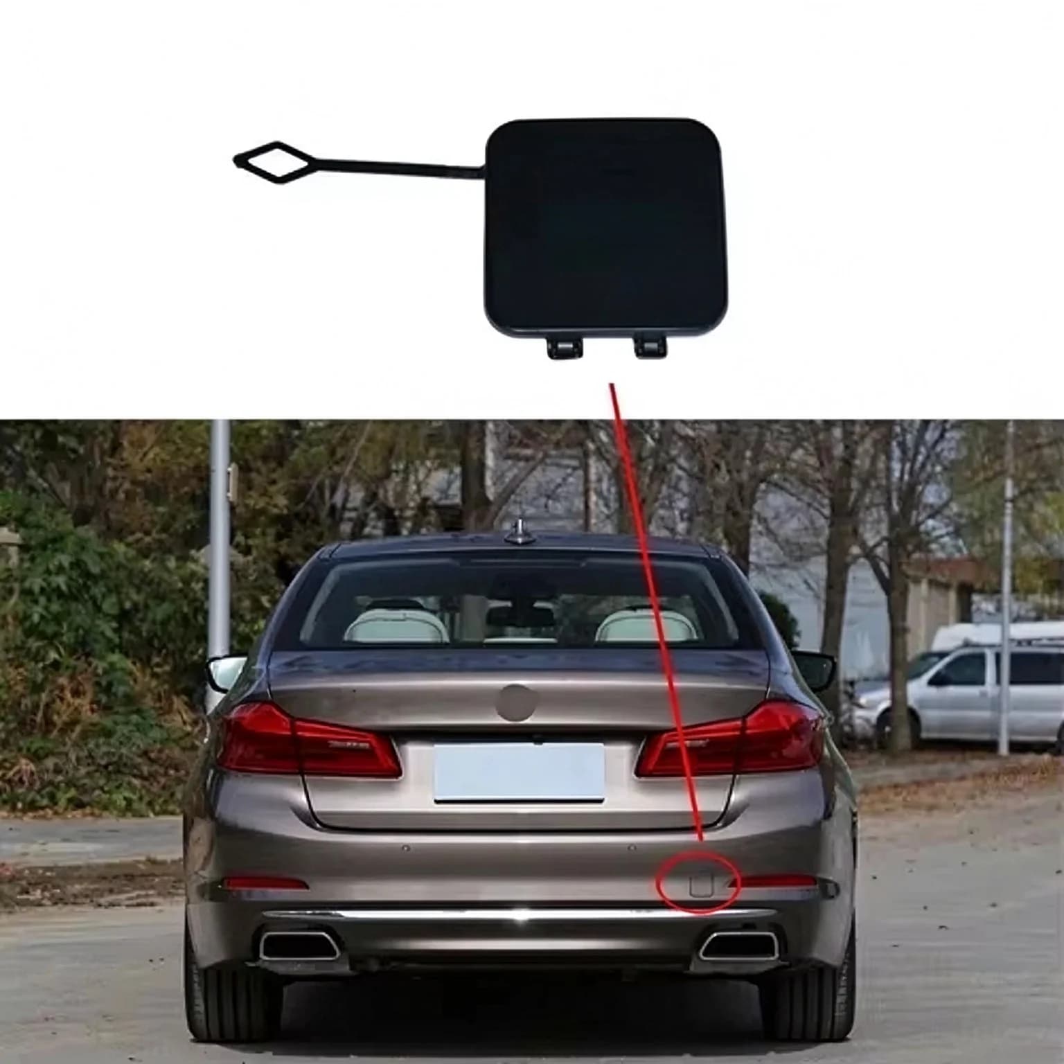 For BMW 5 Series G38 2017 2020 Rear Bumper Tow Hook Cover Cap 51117436568 Left Right Replacement