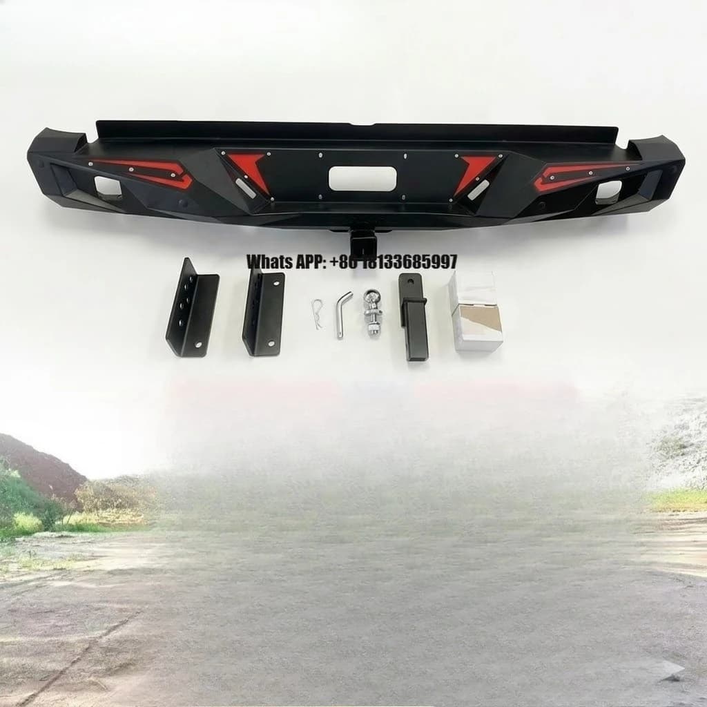 Pickup Black Rear Bumper for Great Wall Poer Pao Bull Bar Bumper Accessories Anti-Collision Steel