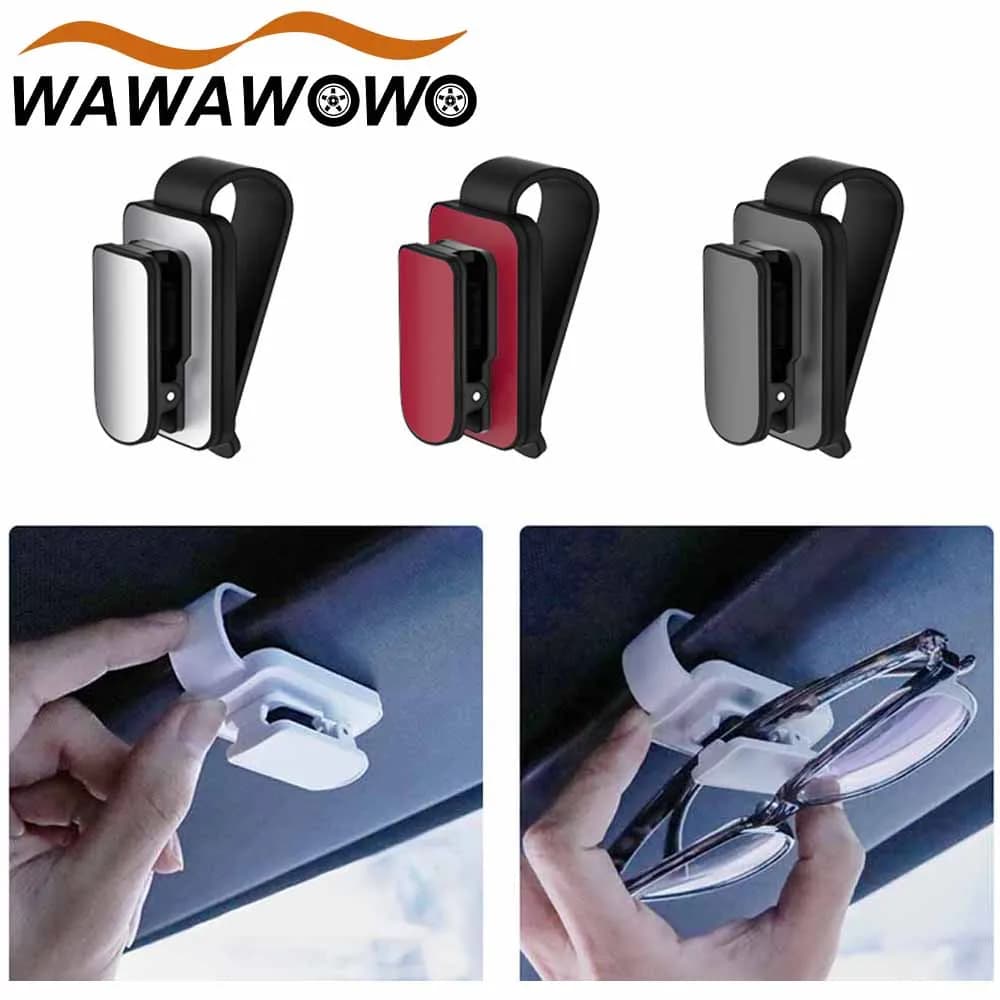 1Pcs Universal Car Auto Sunglasses Holder Hanger, Eyeglasses Mount for Sun Visor Ticket Card Glasses Clip Fastener Accessories