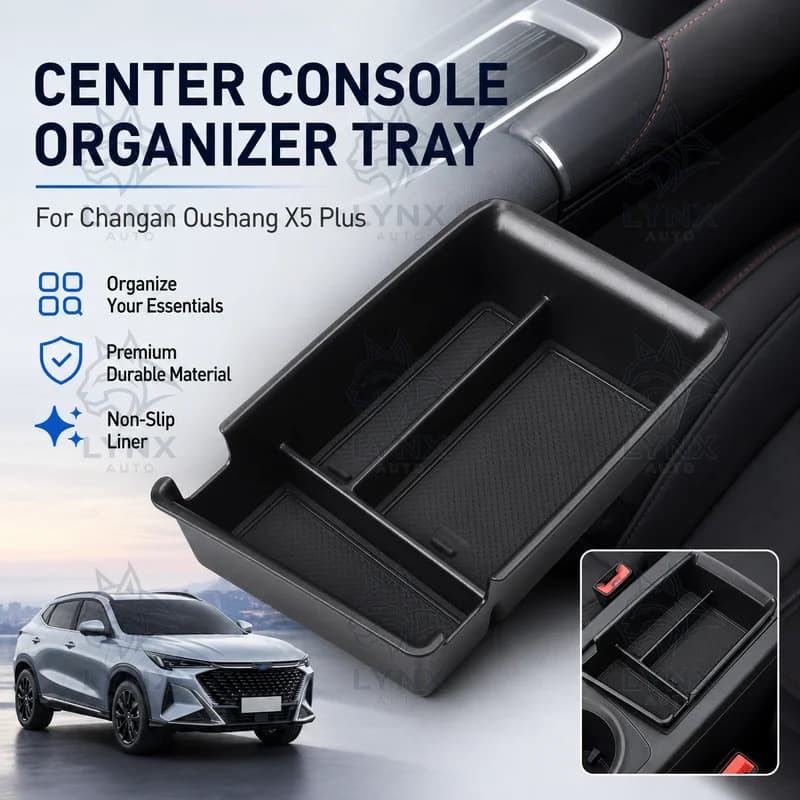 For Changan Oushang X5 Plus Center Console Armrest Box Storage Organizer Tray Car Interior Accessories Compatible