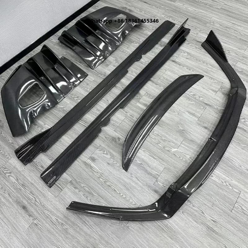 For  F12  2013-2017 Body Kit DMC Style Carbon Fiber Front Lip Side Skirts Spoiler Durable Premium Car Accessories