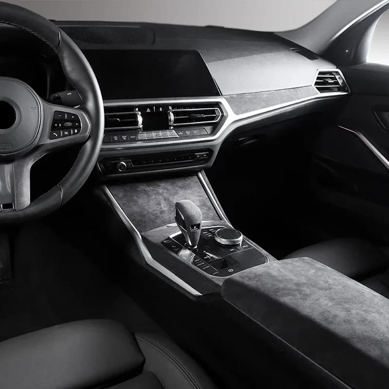 For BMW 3 Series G20 2020-2024 Car Suede Leather Interior Trim Steering Wheel Center Console Gear Shift Panel Cover Accessories