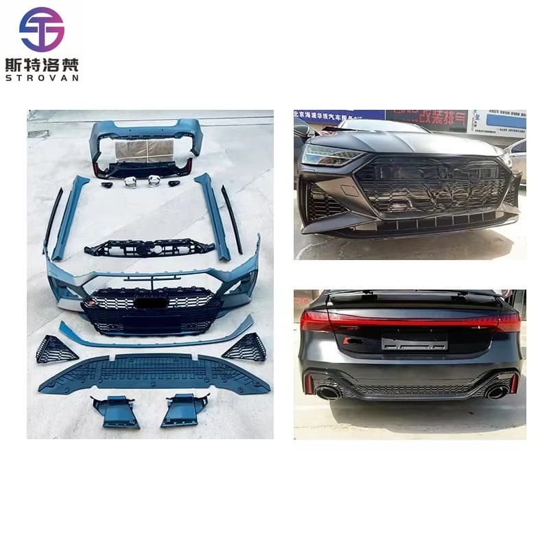 STLF CLRAK New A7 2020 Car Modification RS7 Front/Rear Bumper Side Skirts Fog Light Body Kit Bolt-On for