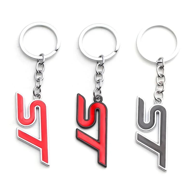 Auto Car Styling 3D Metal ST Logo Key Chain Keyring Remote Fob Emblem Protector for Ford Fiesta Explorer Focus Kuga