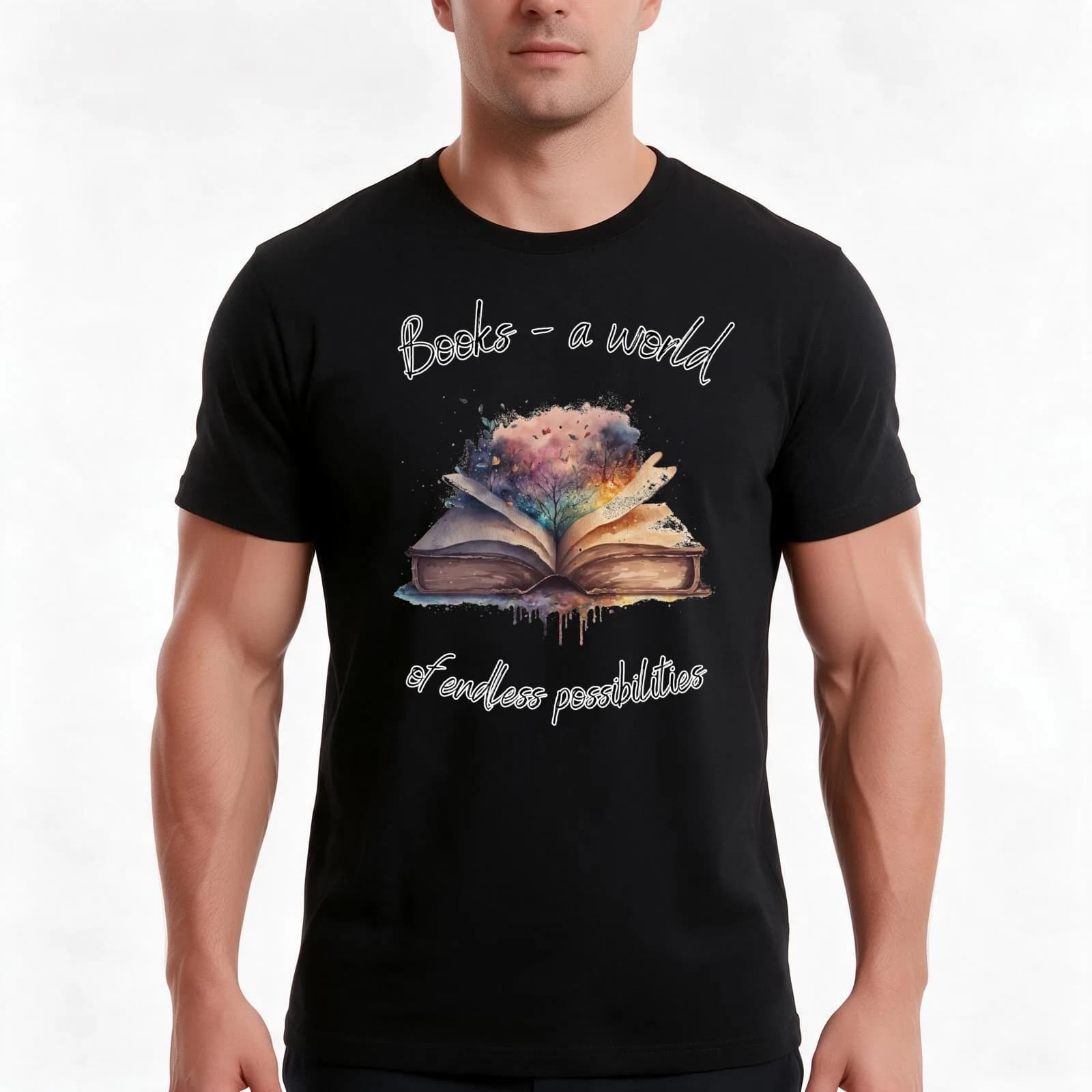 Books - a world of endless possibilities T-Shirt, Summer Casual Cotton Tee, Oversized Streetwear Tops, Vintage Graphic Print