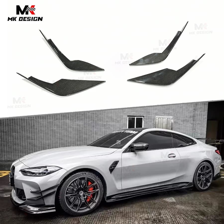 Carbon Fiber TK Style Front Side Splitters for BMW G80 G81 M3 G82 G83 M4 2021-2025 Front Bumper Splitter Side Canards Auto Parts
