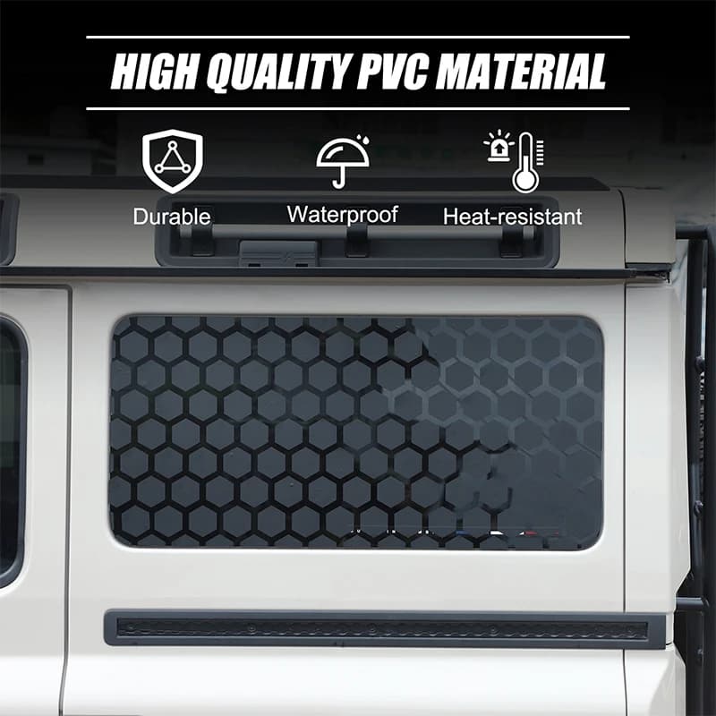 For Ineos Grenadier 20-25 PVC Black Honeycomb Car Rear Window Glass Decal Stickers Car Accessories