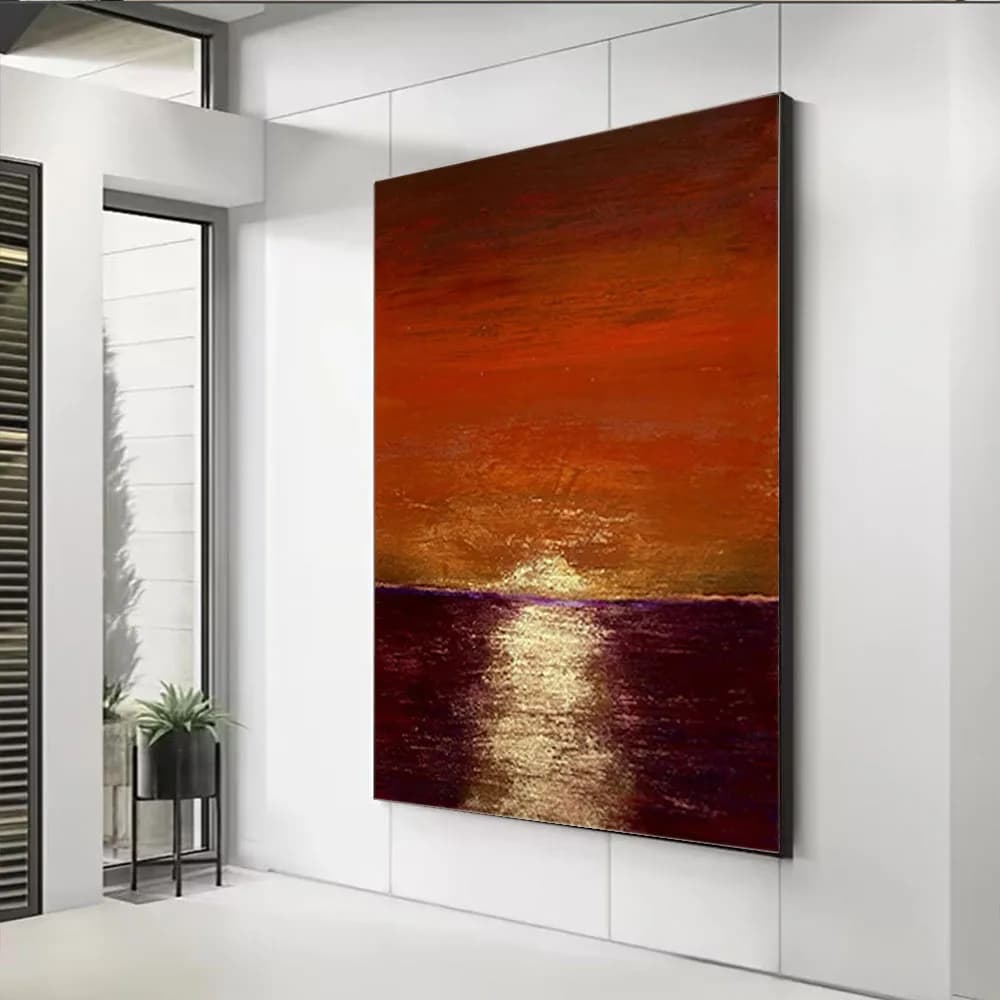 Modern Orange Canvas Wall Art 100% Hand Painted Oil Painting Abstract Home Decoration Wall Paintings For Living Room Decor Mural
