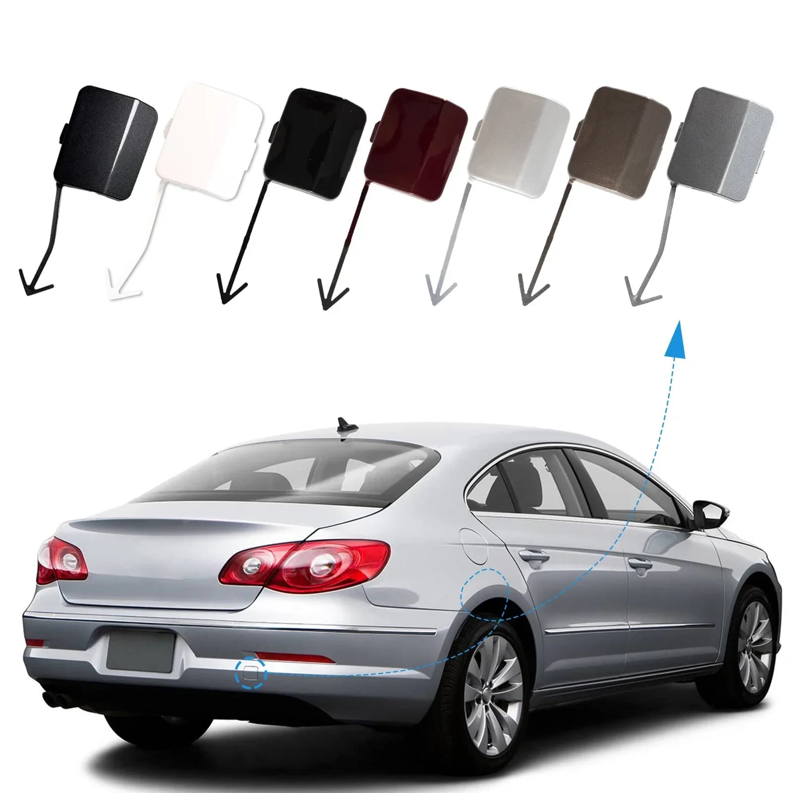 Tapa  cubierta  gancho  remolque para parachoques trasero, ojo  remolque para accesorios VW Passat CC 2009 2010 2011 201