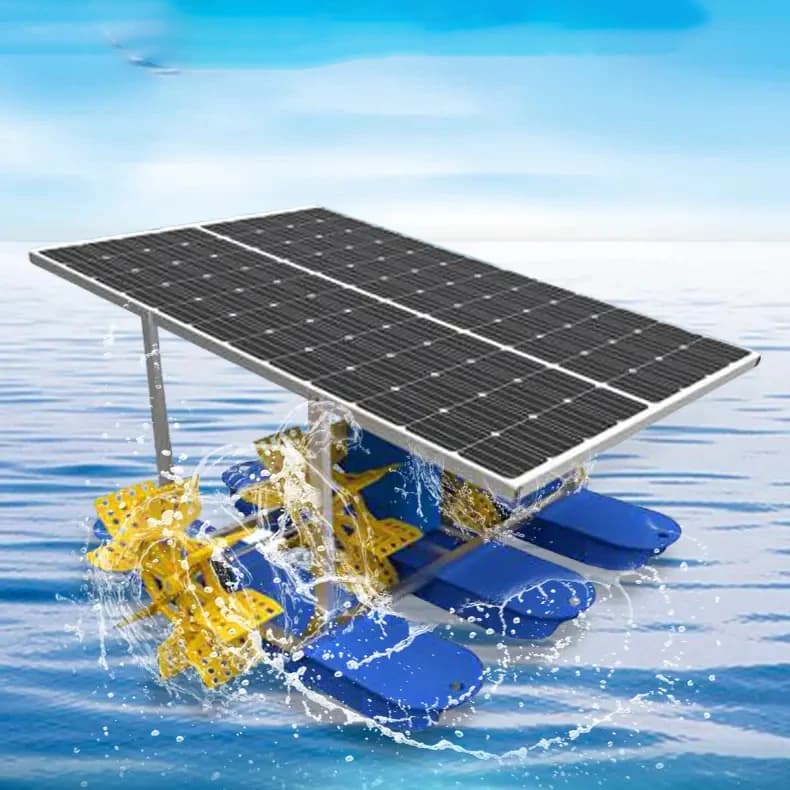 6Impeller AC DC Hybrid Solar Oxygenation Water Pump Solar Power Paddle Wheel Aerator for Fish Pond