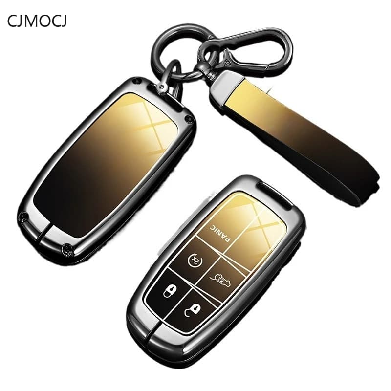 Premium Zinc Alloy Key Cover Case for Dodge Journey/Charger/Challenger/Durango/Hellcat/SRT/Viper - Protective Key Fob Shell