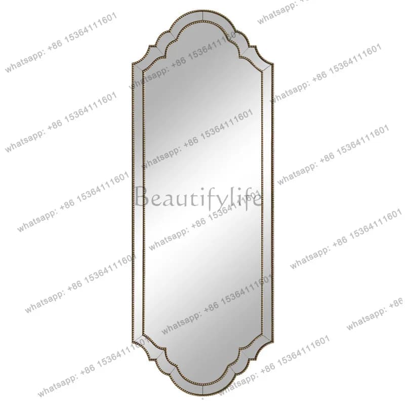 French full-length mirror household retro American clothing store wall-mounted European light luxury floor-to-ceiling mirror