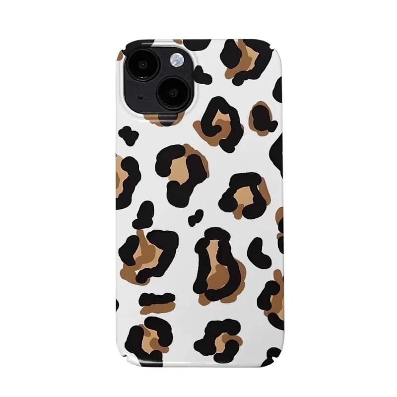 Brown Black Leopard Print Art Phone Case for IPHONE 17 Air 16E 15 PROMAX 14 Plus 13 12 MINI 11 PRO 16Plus XR Acrylic Phone Cover