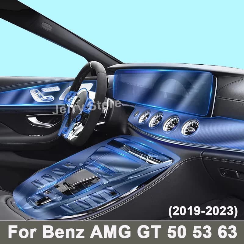 Protective Anti-scratch Car Sticker For Benz AMG GT 50 53 63 (2019-2023) Car Interior Center Console Transparent TPU Film