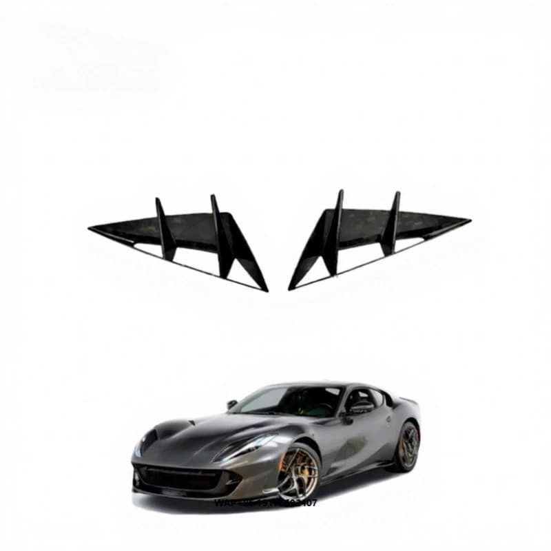 Dry Carbon Fiber Rear Bumper Air Outlet Trim Replacement Kit for 812 Carbon Black Polished Finish Easy Installation 100%